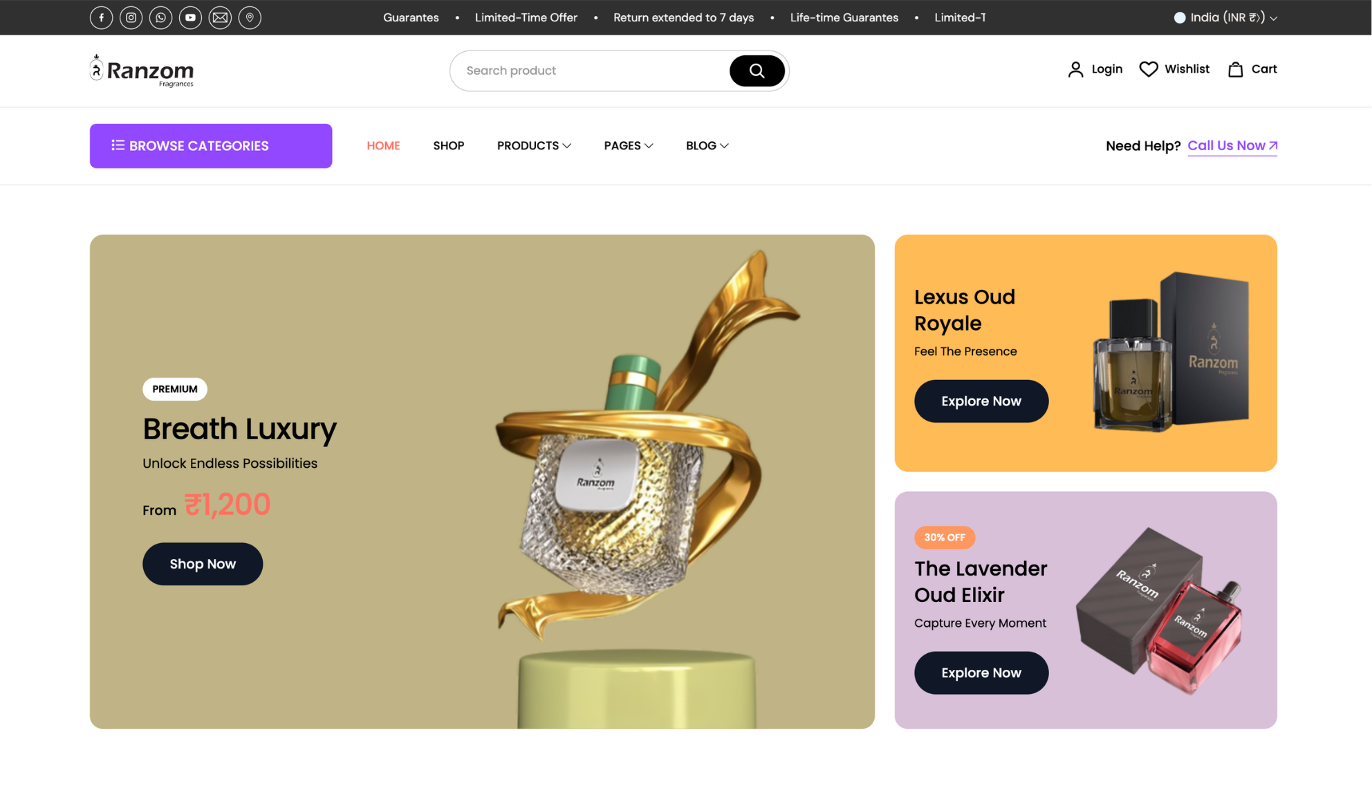 Ranzom Fragrances Website